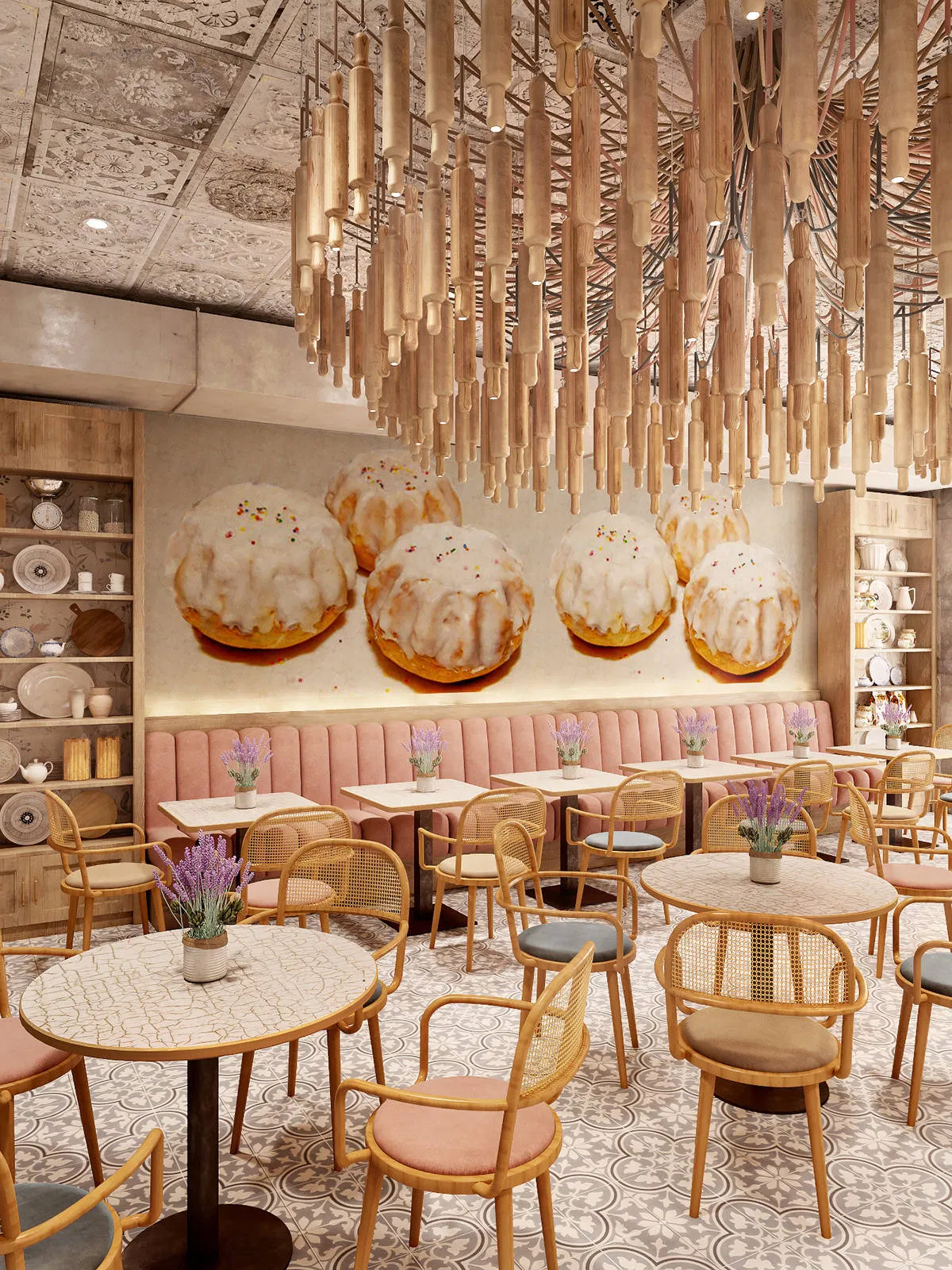 Coffee Shop Interior Design Custom Sweets Shop Furniture Cafe Shop Display Cabinet Store Renovation