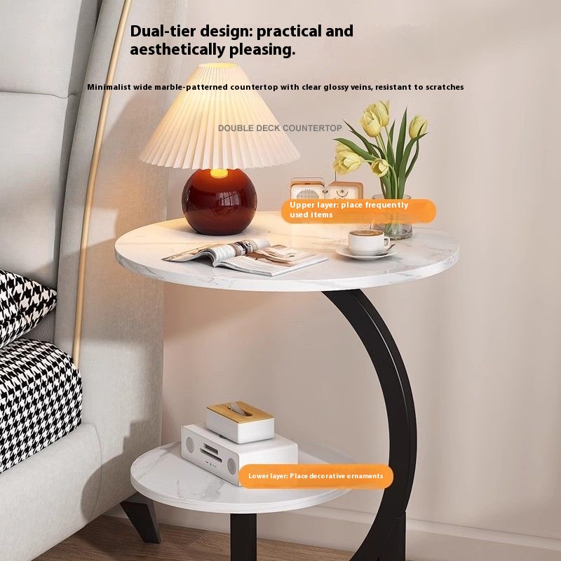 Light Luxury Small Side Table Simple Modern Home Furniture Creative Bedside Storage Rack for Coffee or Sofa