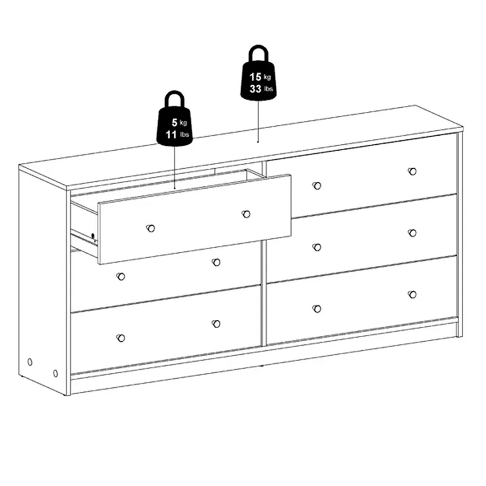OEM Custom Black Wooden Clothes Furniture 6 Chest of Drawers Detail 4