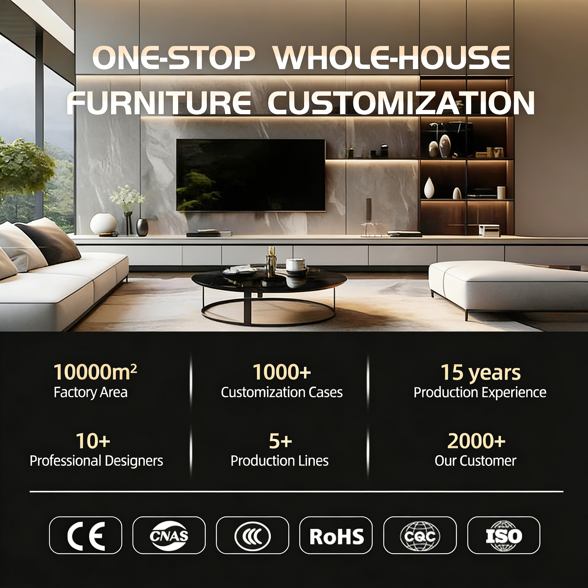 Customized Modern Eco-Friendly Durable Wooden TV Cabinet with Storage for Living Room Apartment Fits 65 in and up TVs