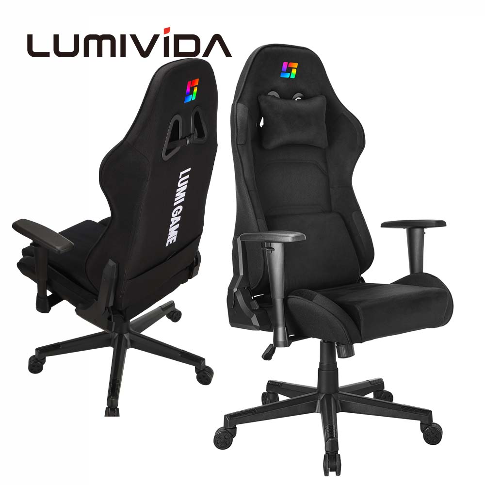 Ergonomic RGB Light Gaming Chair With Customizable Logo Adjustable 4 Gas Lift High Back 155 Degree Reclining Computer Seat