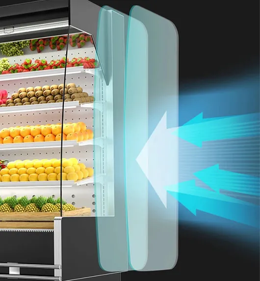 Fruit Storage Refrigerated Display Case Air-Cooled Cabinet