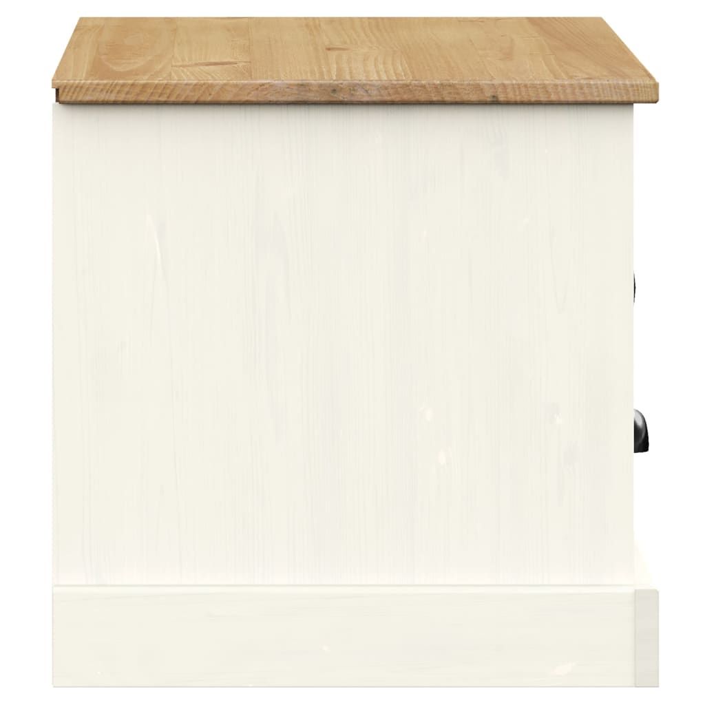 Solid Wood TV Stand White 41.7x15.7x15.7 Inches Storage Living Room Furniture Scandinavian Design