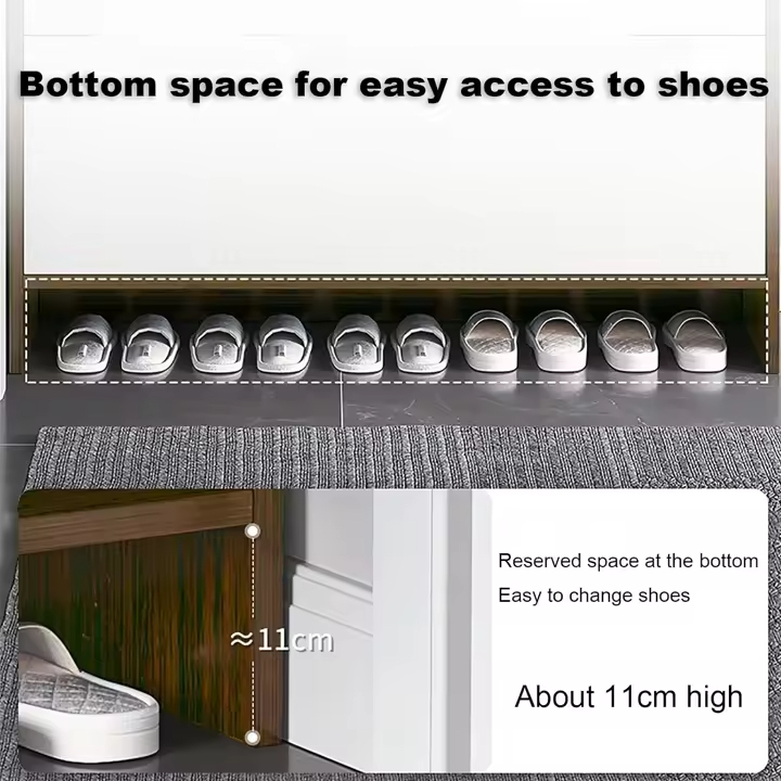 Wooden Luxury Living Room Rotatable Shoe Cabinet Hot Selling Full Height Shoe Rack Storage Cabinet