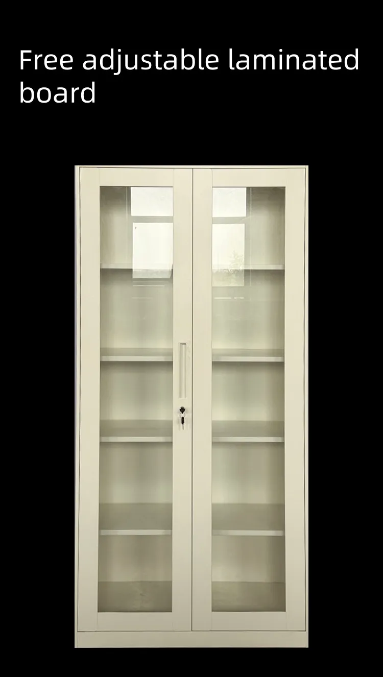 Eggshell White Narrow Frame Glass Front Display Cabinet for Antique Shop Curio Collection