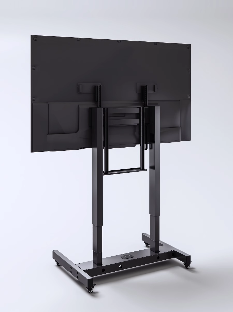 Custom Modern Home Office Steel Electric Height Adjustable Free Standing Bracket TV Stand With Remote Controller