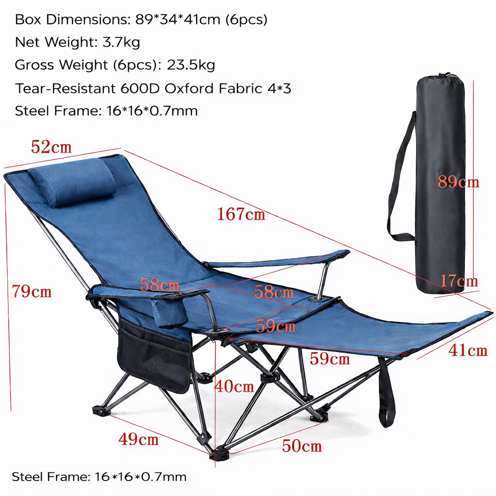 Modern Design Outdoor Folding Lounge Chair Portable Metal Beach Chair Seat for Camping Park School Use