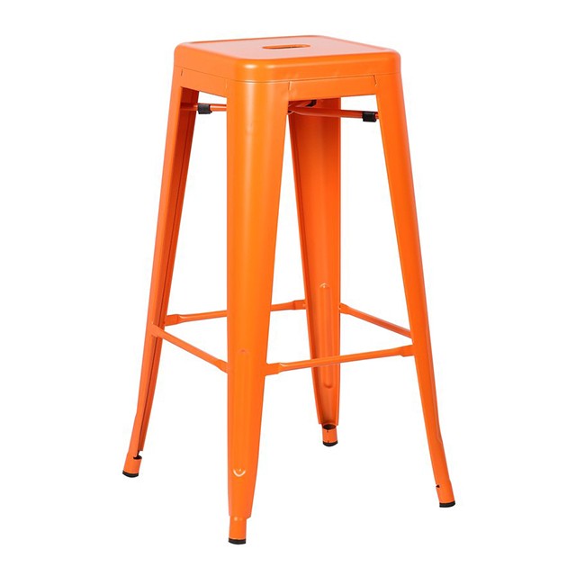 Vintage Traditional Style Counter Height Iron Stackable Bar Stools for Dining Living Room Hotel Use