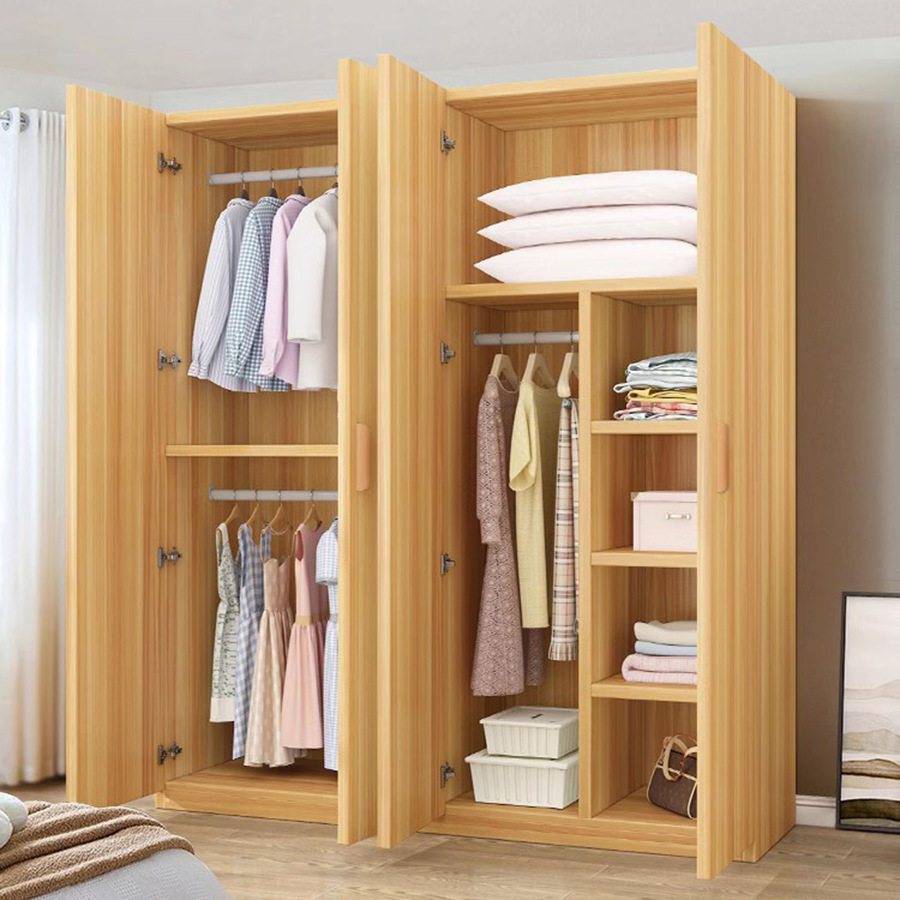 Customizable New Wooden Freestanding Closet Simple Modern Door Children's Large Capacity Clothes