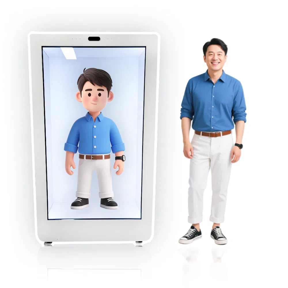 21.5 32 55 86 Inch Indoor 3D Holographic Display Cabinet Interactive Transparent Cabinet LCD Transparent Holobox