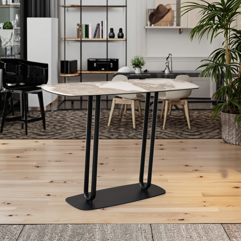 Stylish White Top Modern Designer Metal Legs End Table Living Room Workshop Office Waiting Area Reception Sofa Side Table Coffee