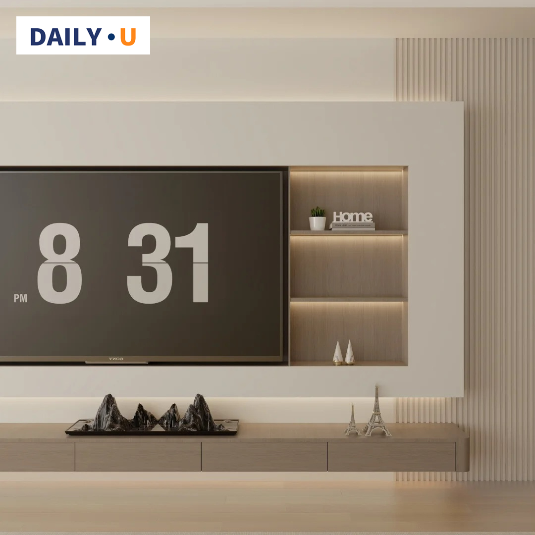 Customized Minimalist Modern TV Cabinet Luxury Simple Wood Panel Stand for Living Room Perfect Home Furniture