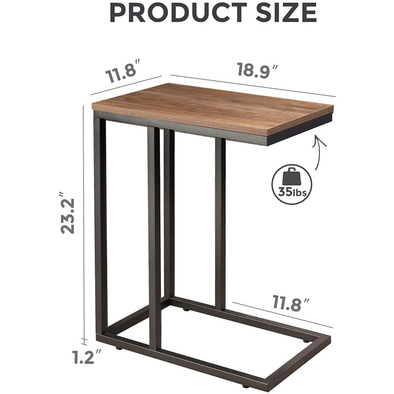 C Shaped End Table View 3