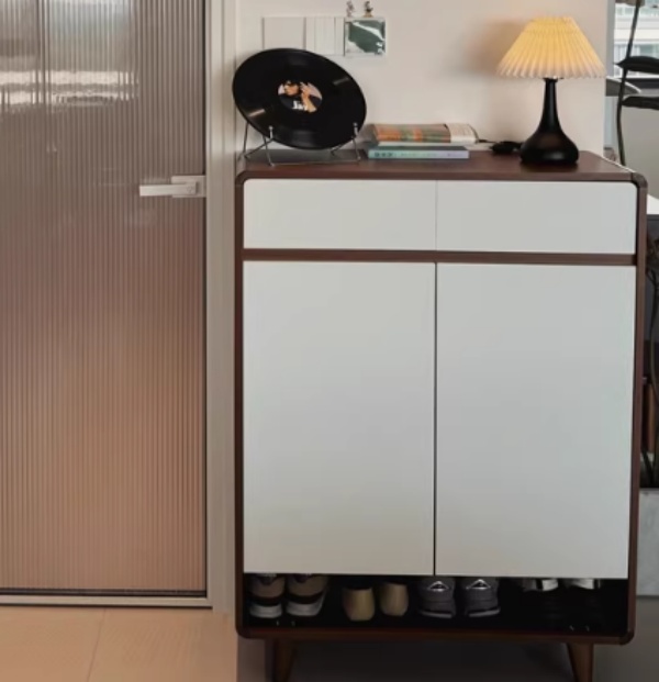 Large-capacity Solid Wood Color Shoe Cabinet for Home, Entrance Hallway, Integrated Storage Shoe Rack