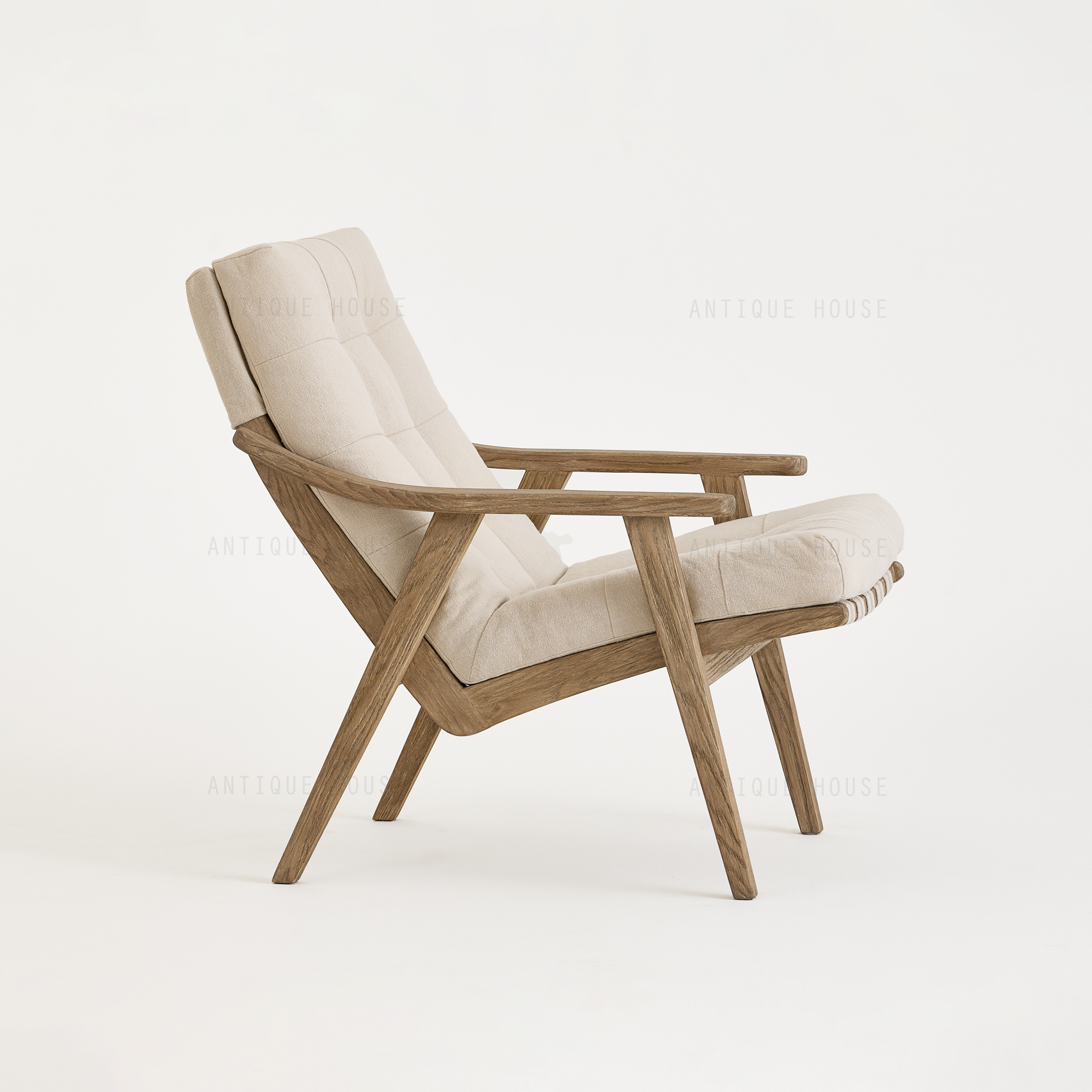 Modern Oak Fabric Armchair Sofa Chair Vintage Design Home Furniture for Living Room Dining Bedroom Hotel &amp; Hall Apartment Villa