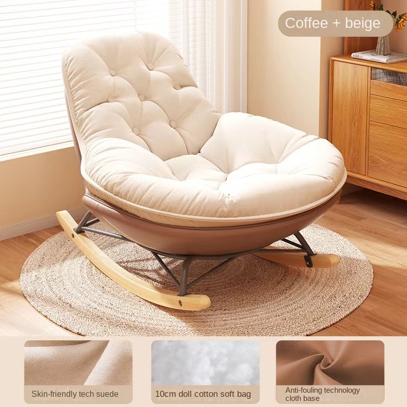 Rocking Chair Luxury Nordic Modern Armchair Fabric Velvet Leather Furniture Home Sofa Accent Lounge Living Room Chairs
