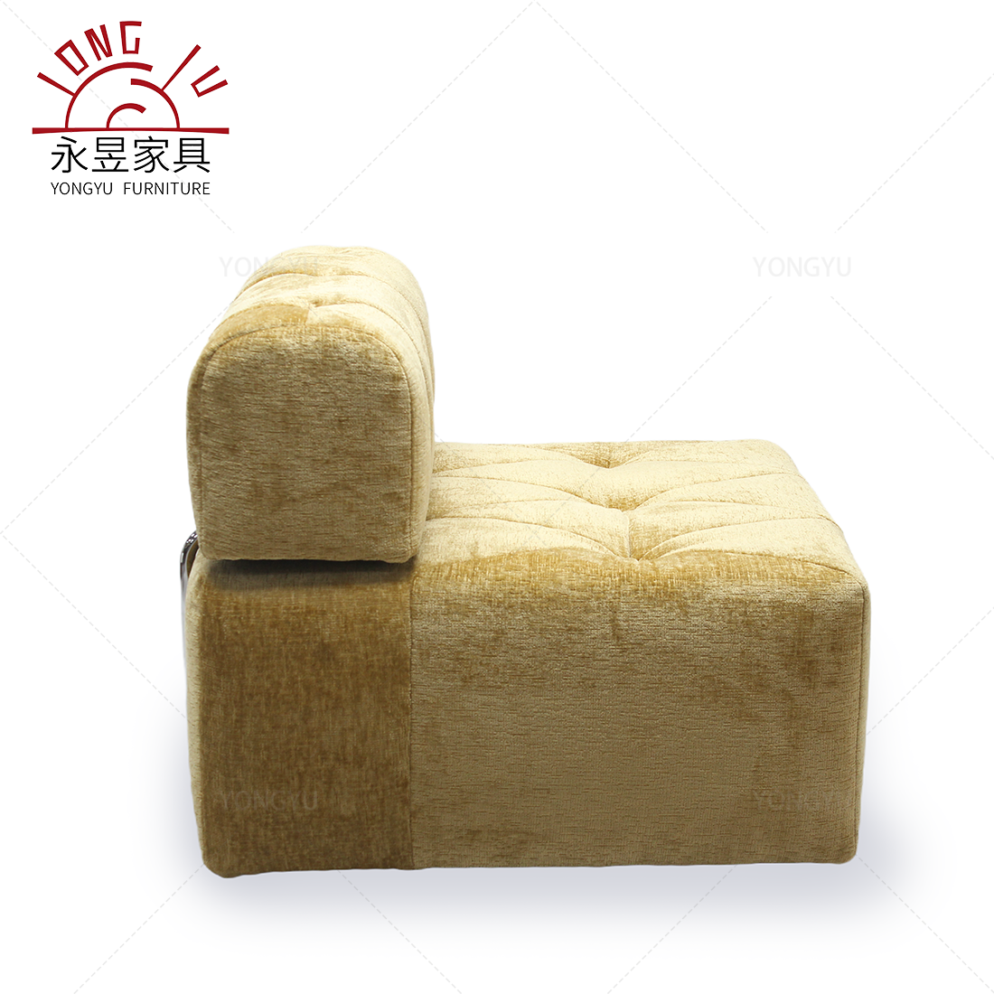 Modern Gold Velvet Contemporary Accent Chair Single Seat Tufted Design Luxury Lounge Bedroom Living Room Stylish Compact Seating