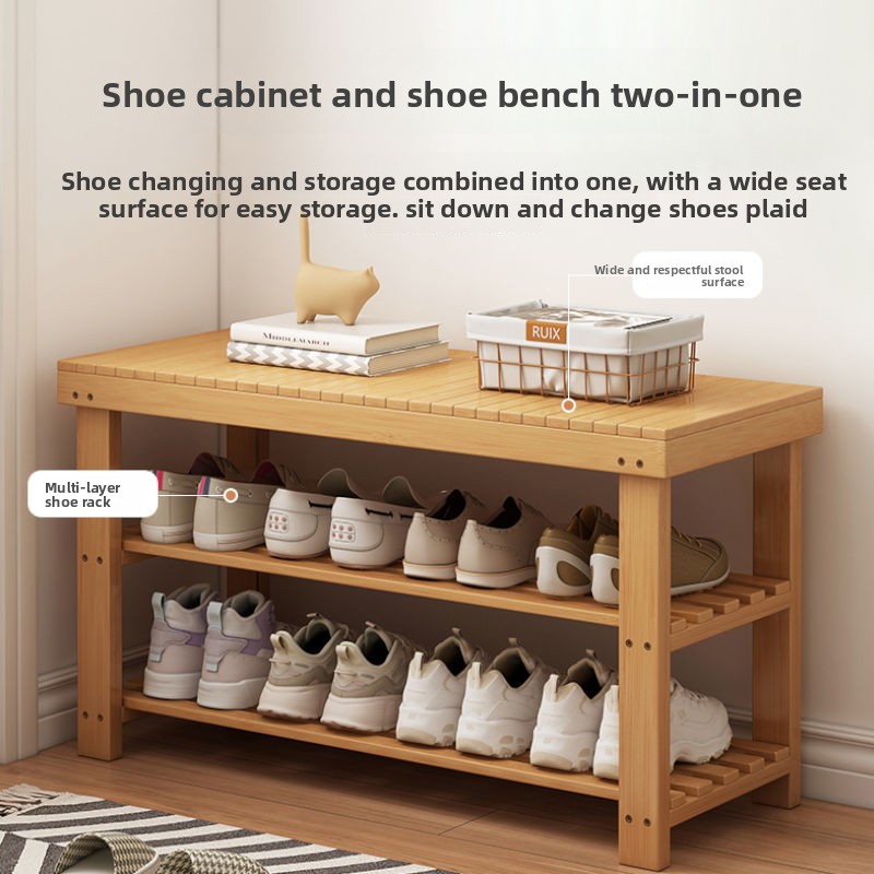 Stylish Modern Shoe Rack and Long Bench Combo Space-Saving Hallway Shoe-Changing Entryway Bench for Home Use