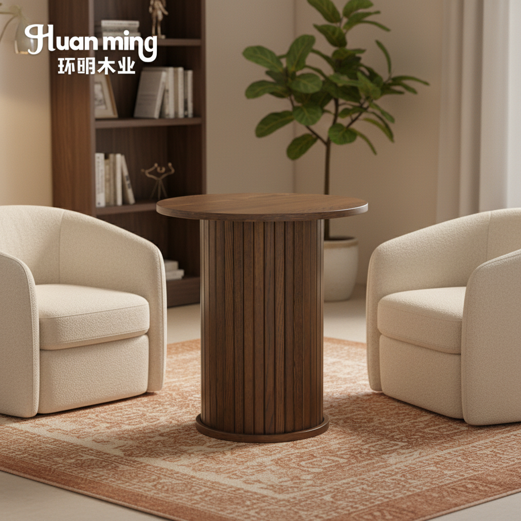 Modern Design Side Center Table for Living Room Furniture Wooden Panel Round End Table Sets for Sofa and Home Furniture