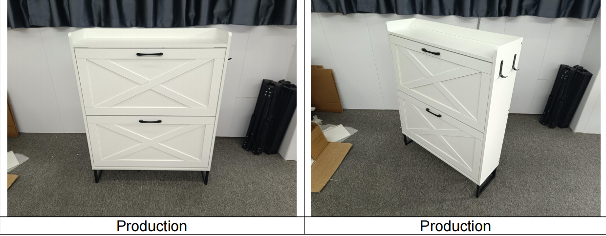 Factory Direct Wholesale Modern Green Shoe Cupboard, Wooden Shoe Storage Cabinet up to 20 Pairs with 3 Shutter Doors
