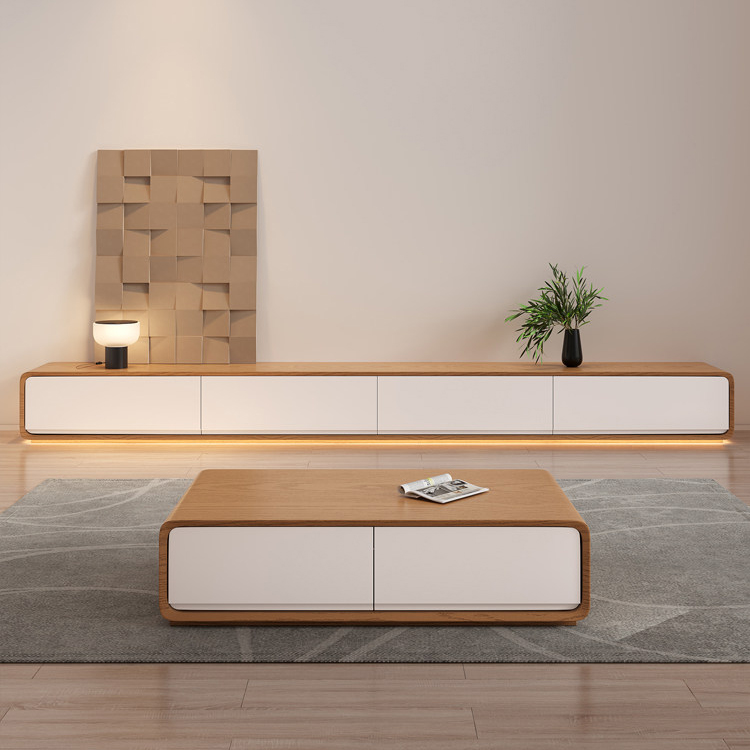 Factory Wholesale Custom Made Good Quality Long Simple New Design Storage Wooden Furniture TV Cabinet TV Stand for Living Room