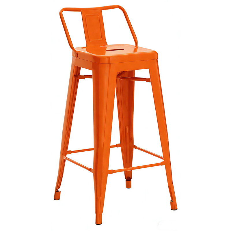 Counter Height Stackable Stools 65/75cm Industrial Metal Bar Dining Chair Stools with Backrest