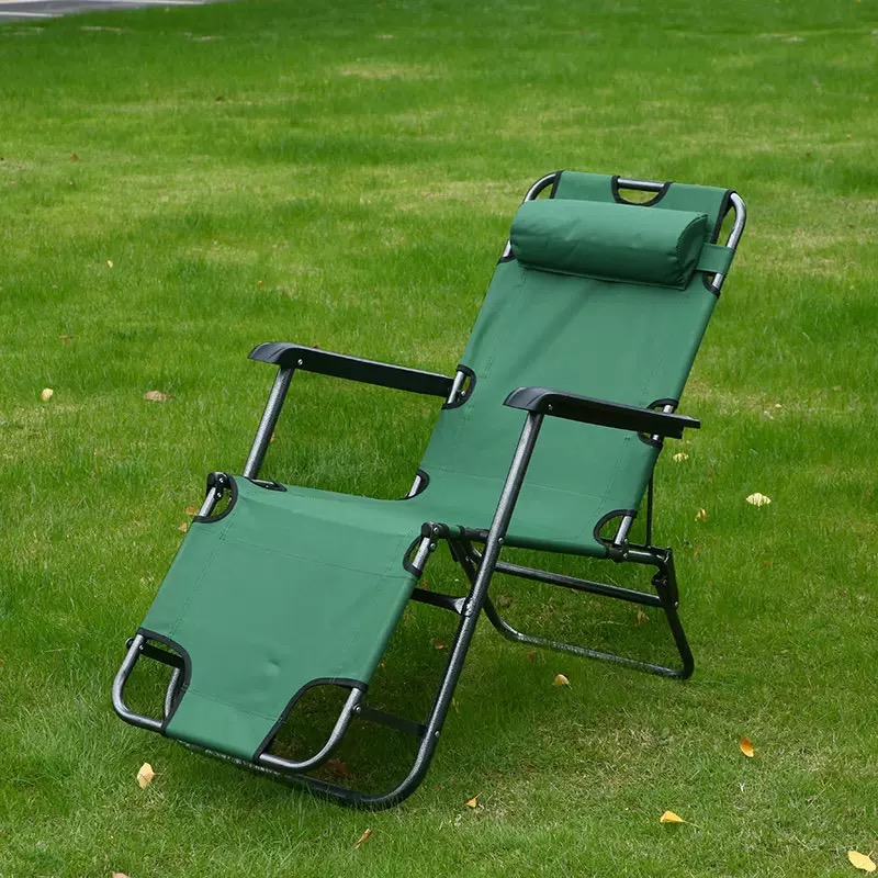 Modern Iron Folding Chaise Lounge Chair Garden Chair Adjustable Backrest Ergonomic Outdoor Pool Beach Patio Lawn Deck Navy