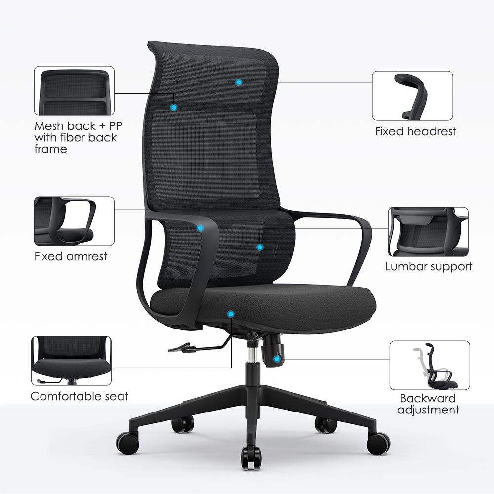 Wholesale Cheap Wide Headrest Ergonomi High Back Mesh Desk Chair Modern Sillas De Oficina Mesh Office Chair