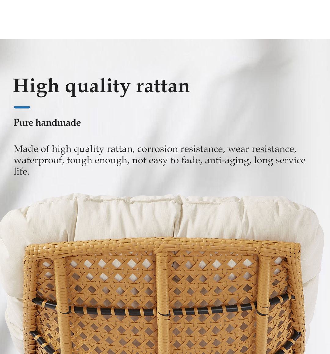 Outdoor Garden Rattan Rocking Chair Detail 6