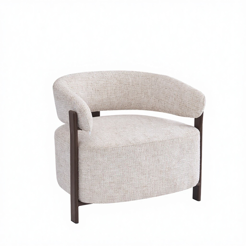 Modern One-Seater Square Accent Armchair Wooden Fabric Lounge Chair for Home Furniture or Hotel Appearances for Apartments