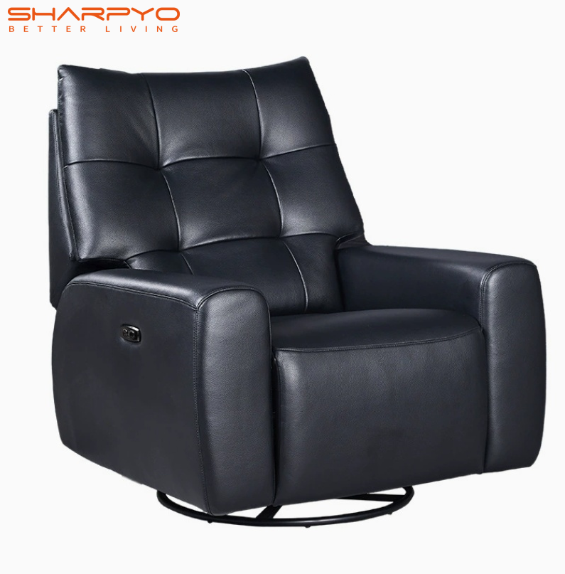 Hot Sale Single Swivel Recliner Chair Leather Modern Rocking Style Adjustable Smart Electric Living Room Furniture Home