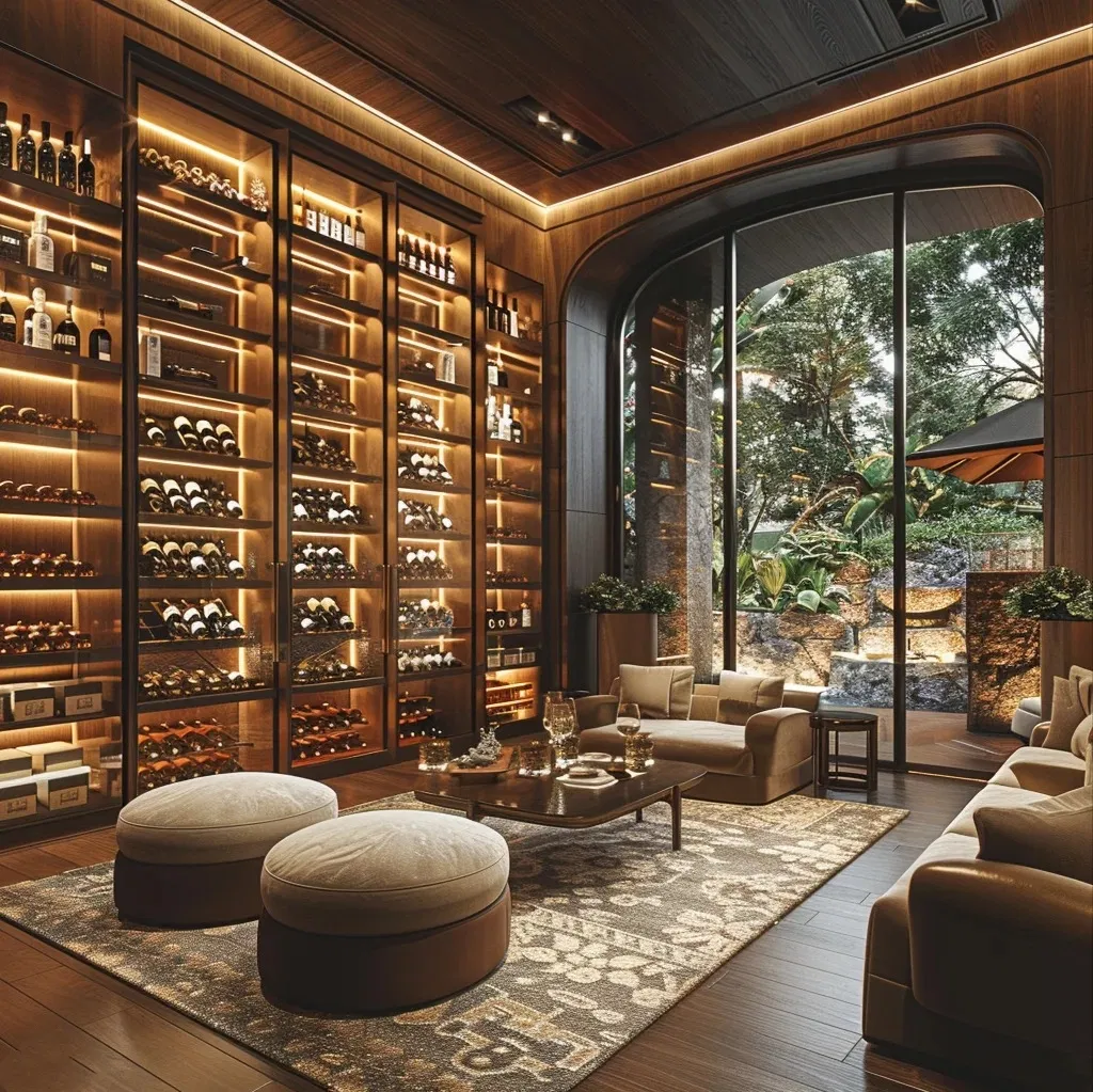 Modern Living Room Wine Cabinet Display Luxury