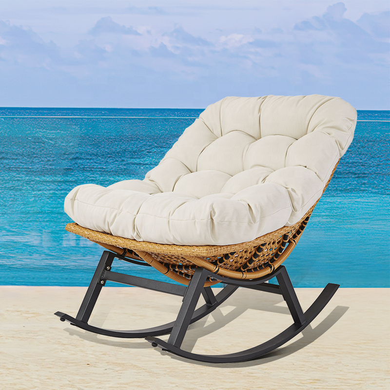 Modern Leisure Patio Wicker Furniture Outdoor Garden Porch Rattan Aluminum Rocking Chairs for Sale