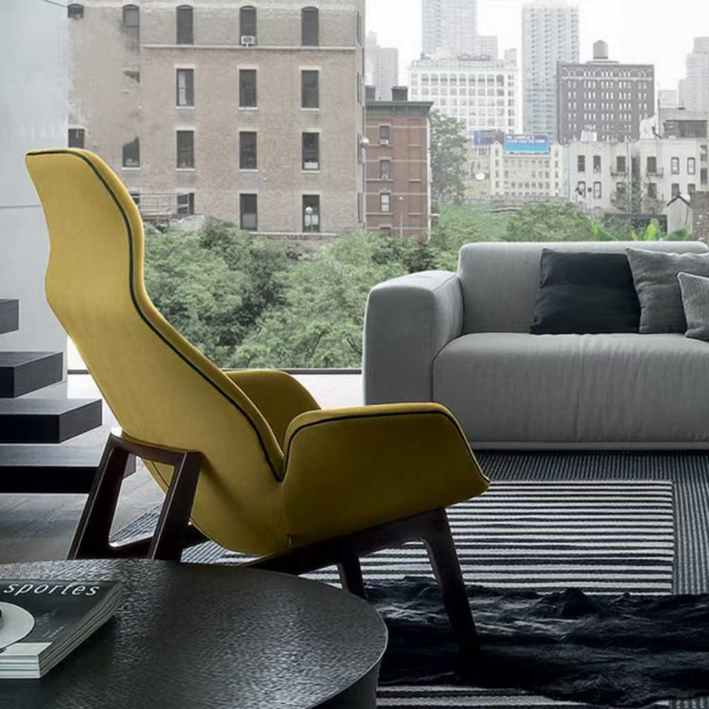 Elegant Modern Fabric High Back Recliner Chair Comfort Super Lazy Leisure Furniture for Home Living Room