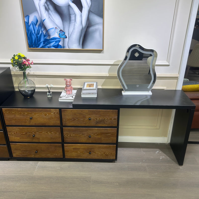 High Quality Modern European Drawers Storage Bedroom Furniture Nordic Vanity Makeup Dressing Table With Mirror and Stool