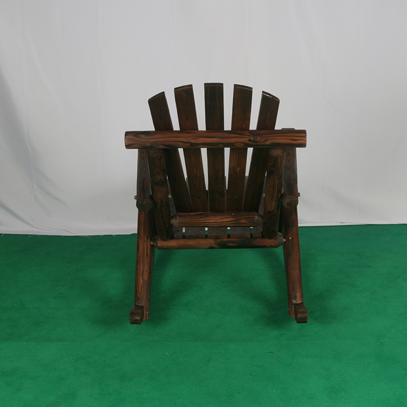 Carbonized Log Style Garden Outdoor Furniture Wood Patio Rocking Chairs for Adults