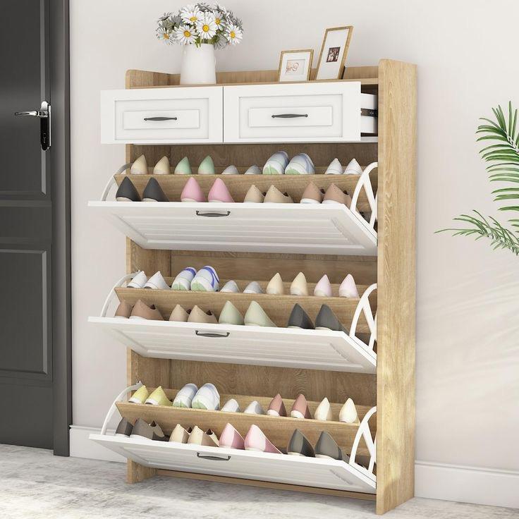 New Design Fashion Hot Sale Modern Style Thin Style Corridor Foyer Storage Rack Indoor Tipping Bucket Shoe Cabinet