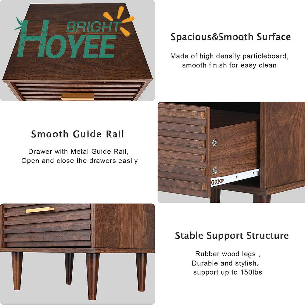 Mid Century Modern Side Table with Storage Bed Side Table for Bedroom