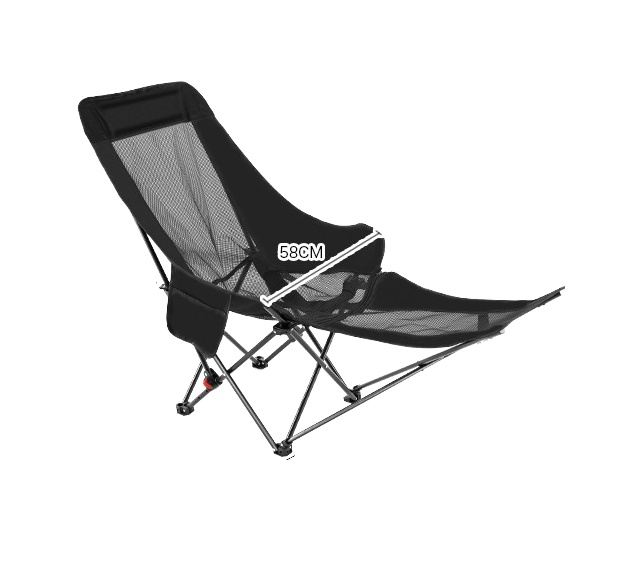 Portable Aluminum High Back Camping Lounge Chair 3 Adjustable Folding Recliner Leg Rest Oxford Fabric Modern Outdoor Picnic