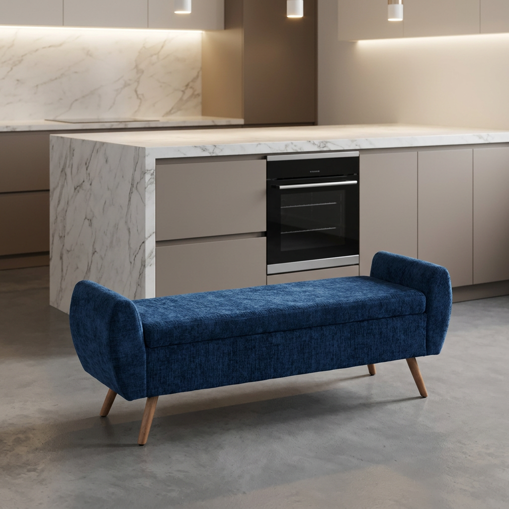 Modern Durable Eco-Friendly Multi-Function Soft Fabric Ottoman Stool Storage Bench for Bedroom Living Room Entry Hotel Use