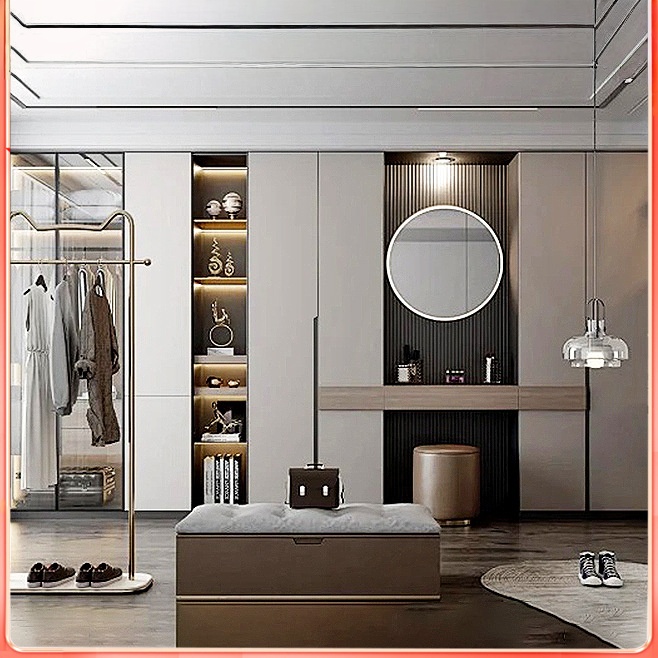 High End Clothing Cabinet Wardrobe Wardrobe System Furniture Design Customized Luxury Bedroom Large Wooden Wardrobe