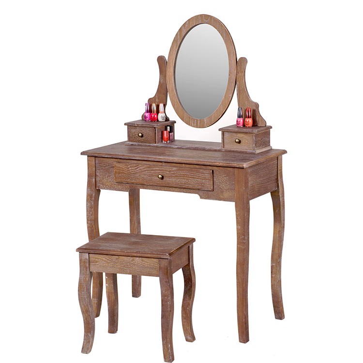 Antique Beauty Dressing Wooden Makeup Vanity Table