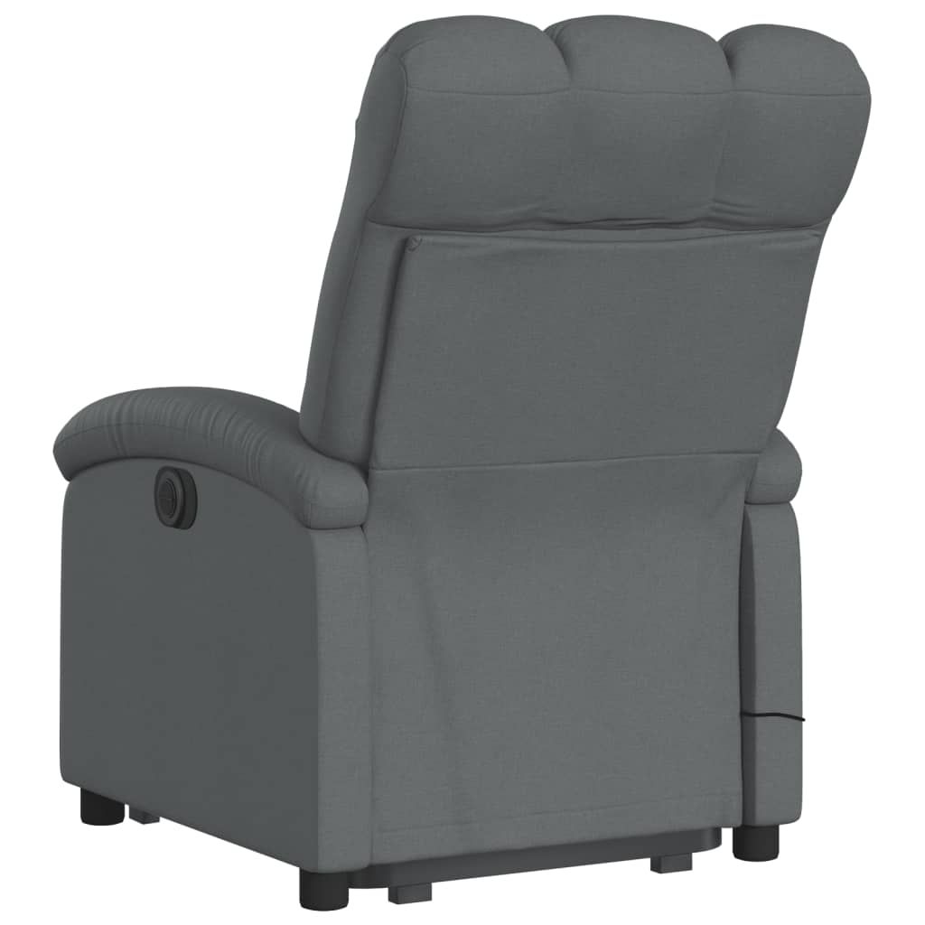 Dark Gray Fabric Stand-Up Massage Recliner Chair