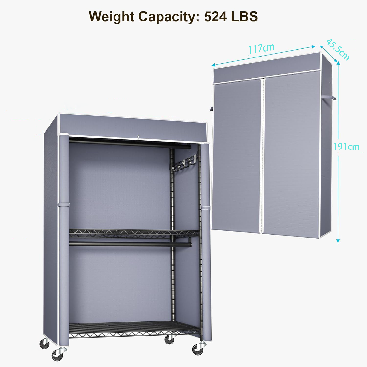 Portable Modern Steel 100% Polyester Dustproof Wardrobe Assembled Folding Multifunctional Bedroom Bathroom Living Room Clothing