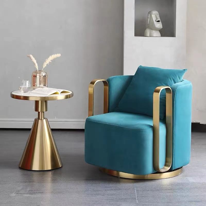 WSX4002 Nordic Single Sofa Chair Office Negotiation Lounge Chair Swivel Modern Accent Living Room Chair