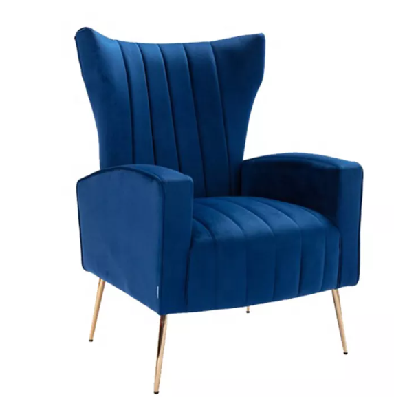 Latest Designs Wing Back Tufted Velvet Wingback Accent Chair for Living Room
