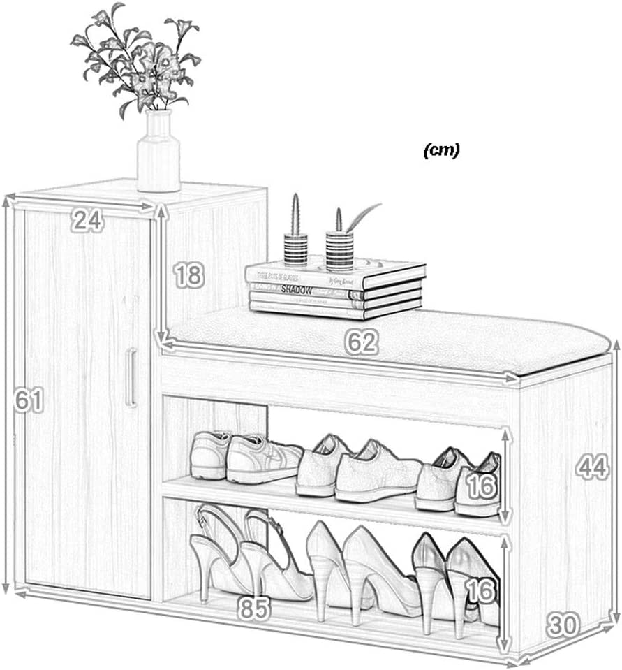Shoe Storage Bench,Shoe Rack WithOrganizer Wooden Bench for Entryway Hallway Living Room