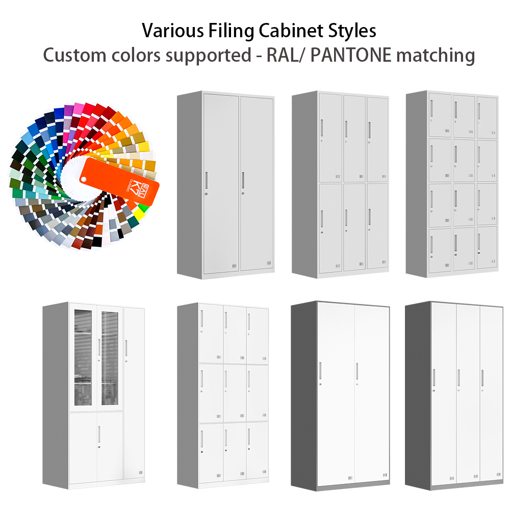 High Quality Wardrobe Cabinet Modern 2-door Locker Gtay Color Steel Storage Locker Eco-Friendly Home Furniture for Home Use