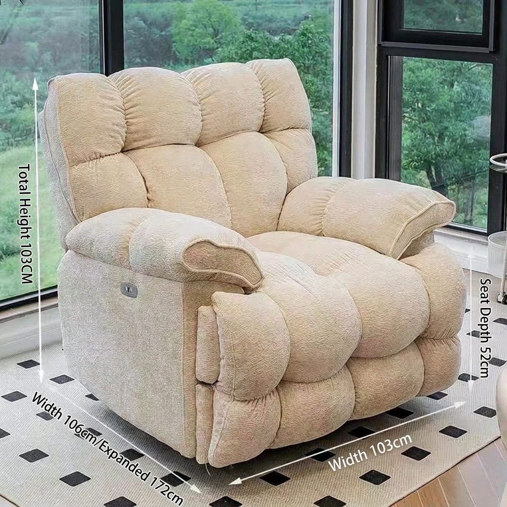 Modern Electric Revolving Reclinering Chair with Metal Frame