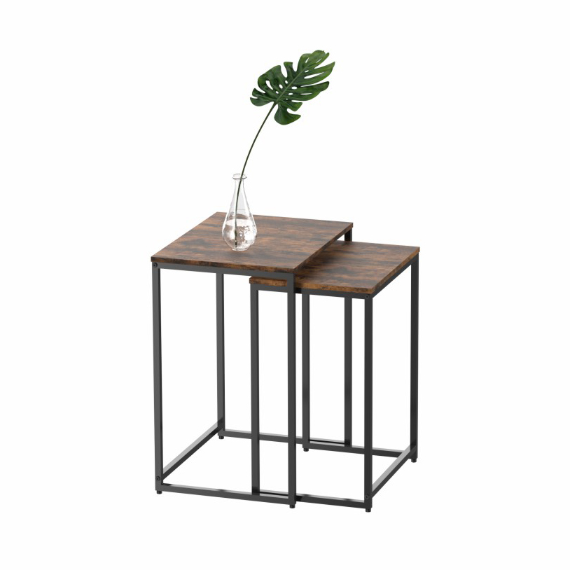 WIREKING C-Shaped End Table Small Side Table for Sofa Table With Metal Frame for Living Room Bedroom Bedside